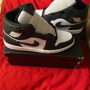 Jordan 1 Mid Black and White Athletic Shoes New never worn.